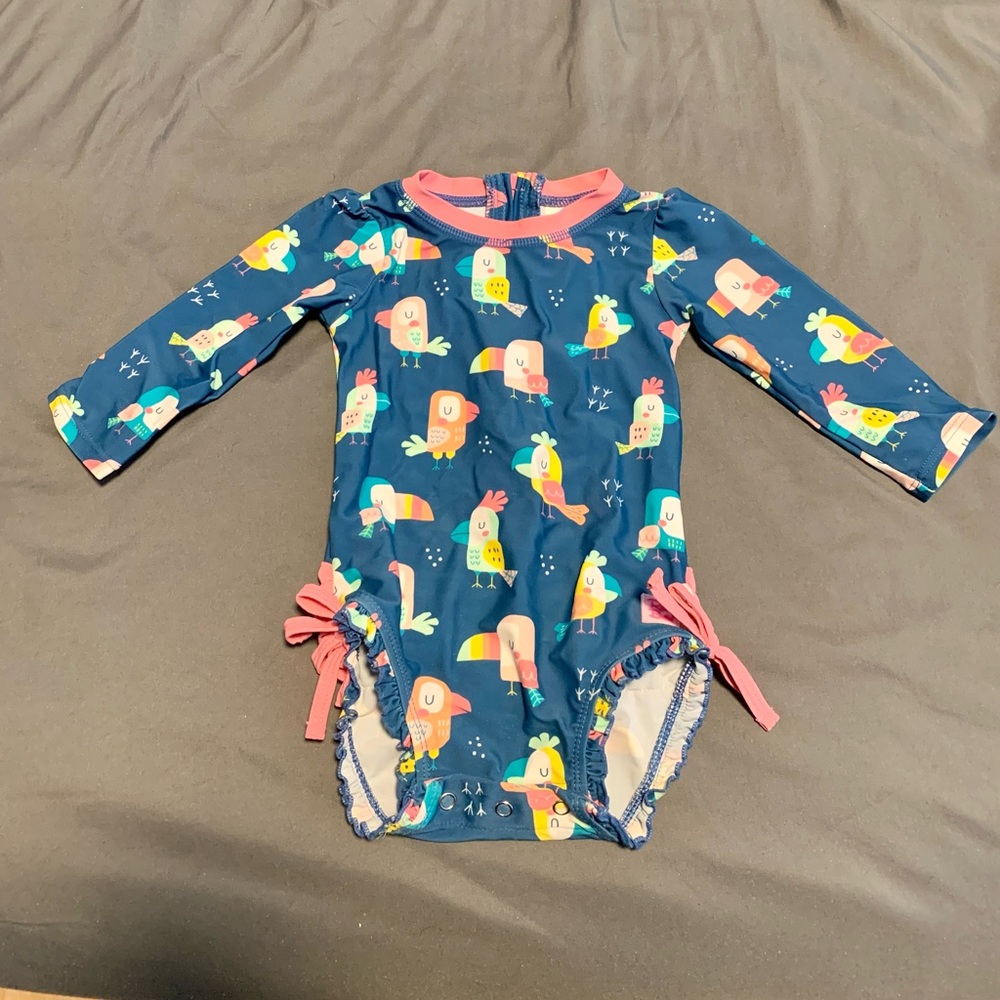 SO CUTE! Like new Rufflebutt swimsuit baby girl 6-12 months